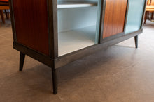 Load image into Gallery viewer, Vintage Wooden Display Cabinet with Glass Sliding Doors