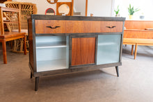 Load image into Gallery viewer, Vintage Wooden Display Cabinet with Glass Sliding Doors