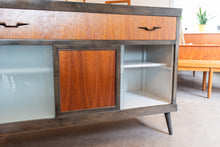 Load image into Gallery viewer, Vintage Wooden Display Cabinet with Glass Sliding Doors