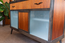 Load image into Gallery viewer, Vintage Wooden Display Cabinet with Glass Sliding Doors
