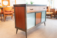 Load image into Gallery viewer, Vintage Wooden Display Cabinet with Glass Sliding Doors