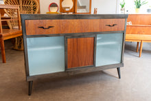 Load image into Gallery viewer, Vintage Wooden Display Cabinet with Glass Sliding Doors