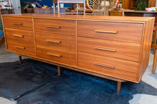 Load image into Gallery viewer, Restored Vintage Teak Nine Drawer Dresser