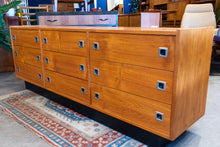 Load image into Gallery viewer, Vintage Teak Nine Drawer Dresser