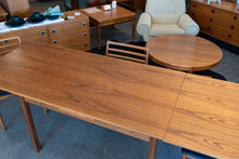 Load image into Gallery viewer, Restored Vintage Danish Teak Drawleaf Dining Table