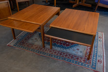 Load image into Gallery viewer, Pair of Restored Vintage Teak Side Tables with Pullouts