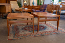 Load image into Gallery viewer, Pair of Restored Vintage Teak Side Tables with Pullouts