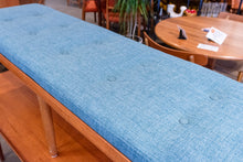 Load image into Gallery viewer, Vintage Teak Coffee Table/Bench with Upholstered Seat Cushion