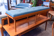 Load image into Gallery viewer, Vintage Teak Coffee Table/Bench with Upholstered Seat Cushion