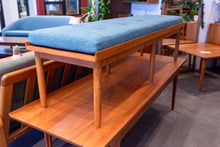 Load image into Gallery viewer, Vintage Teak Coffee Table/Bench with Upholstered Seat Cushion