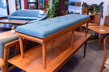 Load image into Gallery viewer, Vintage Teak Coffee Table/Bench with Upholstered Seat Cushion