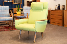 Load image into Gallery viewer, Vintage Reupholstered Lounge Chair with Wooden Arm Rests