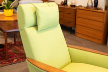Load image into Gallery viewer, Vintage Reupholstered Lounge Chair with Wooden Arm Rests
