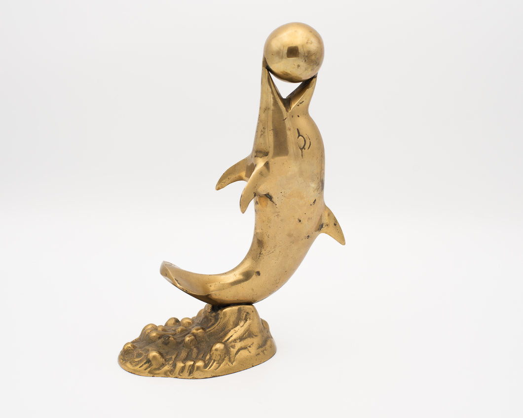 Brass Dolphin with Ball - 702