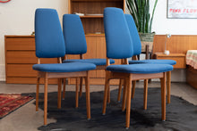 Load image into Gallery viewer, Vintage Teak and Upholstered High Back Dining Chairs by Erik Buch for O.D. Mobler A-S