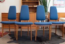 Load image into Gallery viewer, Vintage Teak and Upholstered High Back Dining Chairs by Erik Buch for O.D. Mobler A-S