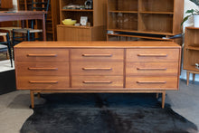 Load image into Gallery viewer, Vintage Teak Nine Drawer Dresser