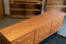 Load image into Gallery viewer, Vintage Teak Nine Drawer Dresser