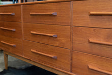 Load image into Gallery viewer, Vintage Teak Nine Drawer Dresser