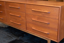 Load image into Gallery viewer, Vintage Teak Nine Drawer Dresser