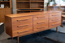Load image into Gallery viewer, Vintage Teak Nine Drawer Dresser
