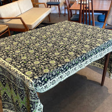 Load image into Gallery viewer, Vintage Green/Black/Cream Floral Tablecloth
