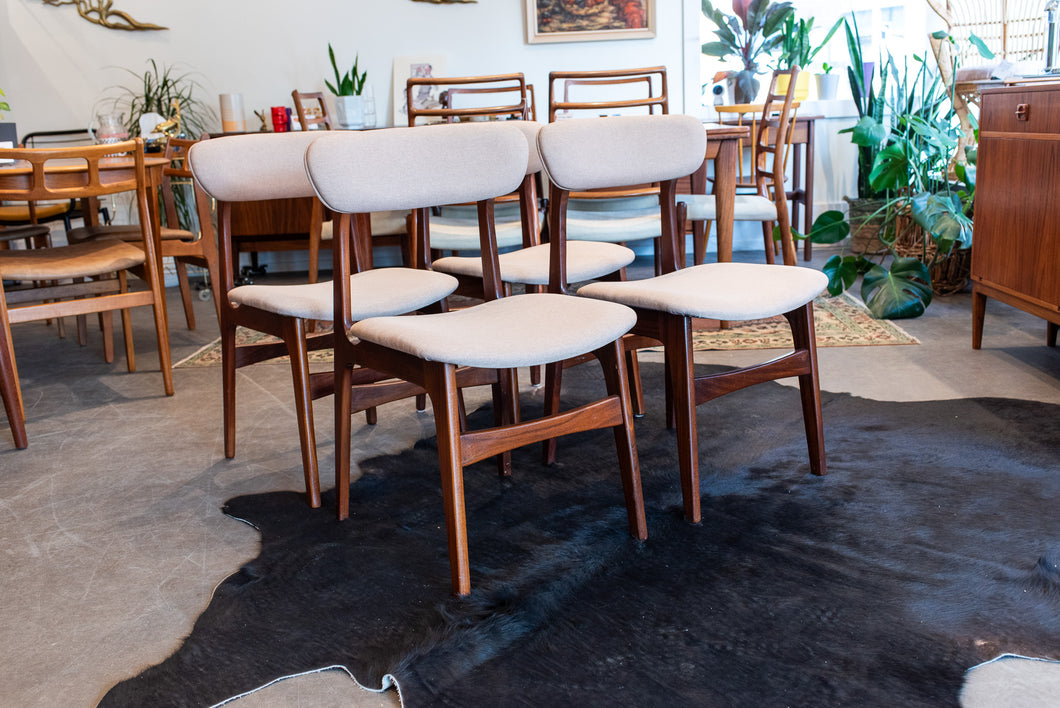 Vintage Afromosia Dining Chairs - Set of Four