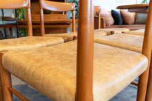 Load image into Gallery viewer, Restored Teak Bramin Dining Chairs with Leather Upholstery

