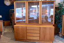 Load image into Gallery viewer, Vintage Teak Sideboard/Hutch with Lighted Glass Topper
