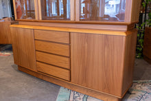 Load image into Gallery viewer, Vintage Teak Sideboard/Hutch with Lighted Glass Topper
