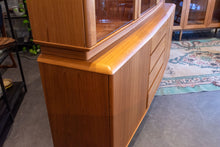 Load image into Gallery viewer, Vintage Teak Sideboard/Hutch with Lighted Glass Topper
