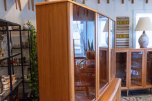 Load image into Gallery viewer, Vintage Teak Sideboard/Hutch with Lighted Glass Topper
