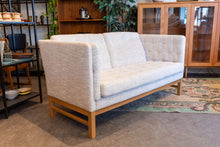 Load image into Gallery viewer, Restored set of Two Danish Upholstered Sofa's with White Oak Base
