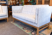 Load image into Gallery viewer, Restored set of Two Danish Upholstered Sofa's with White Oak Base
