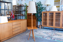 Load image into Gallery viewer, Vintage Teak Floor Lamp with attached Side Table

