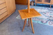 Load image into Gallery viewer, Vintage Teak Floor Lamp with attached Side Table
