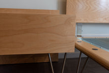 Load image into Gallery viewer, ON HOLD - Modernica Queen Sized Birch Platform bed and Matching Bedside Table
