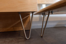 Load image into Gallery viewer, ON HOLD - Modernica Queen Sized Birch Platform bed and Matching Bedside Table
