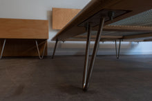Load image into Gallery viewer, ON HOLD - Modernica Queen Sized Birch Platform bed and Matching Bedside Table
