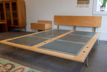 Load image into Gallery viewer, ON HOLD - Modernica Queen Sized Birch Platform bed and Matching Bedside Table
