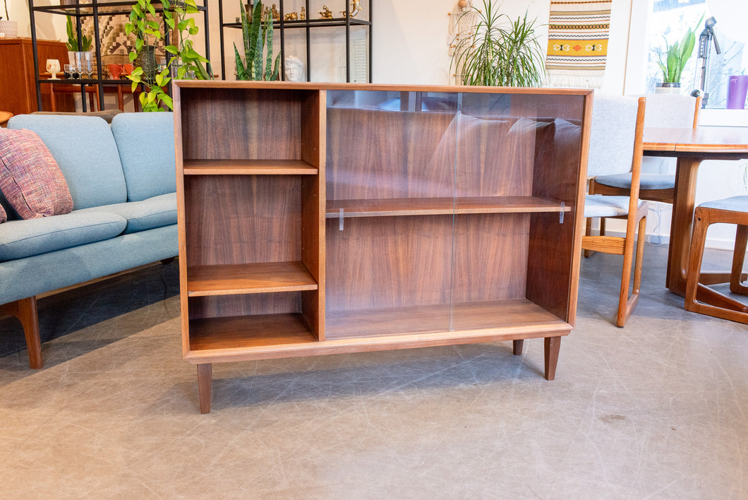 Vintage Walnut Curio Display Cabinet