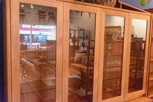 Load image into Gallery viewer, Vintage Teak Cabinet with Glass Topper
