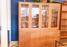 Load image into Gallery viewer, Vintage Teak Cabinet with Glass Topper

