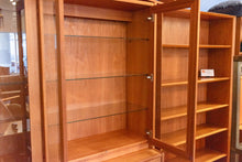 Load image into Gallery viewer, Vintage Teak Cabinet with Glass Topper
