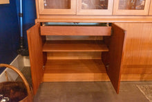 Load image into Gallery viewer, Vintage Teak Cabinet with Glass Topper
