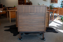 Load image into Gallery viewer, Vintage Refreshed Kaufman Walnut Tallboy Dresser

