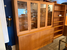 Load image into Gallery viewer, Vintage Teak Cabinet with Glass Topper

