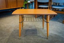 Load image into Gallery viewer, Teak Side Table with Lower Wire Shelf
