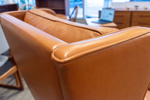 Load image into Gallery viewer, Vintage Leather Wingback Lounger with Ottoman
