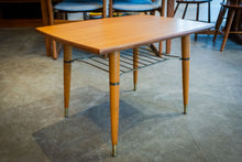 Load image into Gallery viewer, Teak Side Table with Lower Wire Shelf

